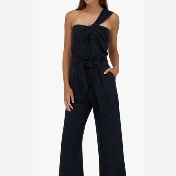 Veronica Beard Belinda Jacquard Linen One Shoulder Strap Blue NWT size 8 $328 - Picture 10 of 11